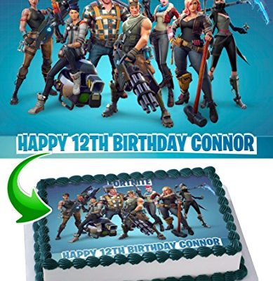 Fortnite Edible Image Cake Topper Personalized Icing Sugar Paper A4 Sheet Edible Frosting Photo Cake 1/4 ~ Best Quality Edible Image for cake
