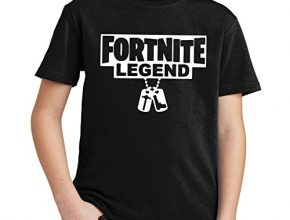 fresh tees Fortnite Legend Gaming Youth T- Shirt (Large 10/12 yrs, Black)