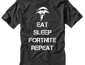 TeeINKS Fortnite Eat Sleep Fortnite Repeat Black T Shirt (Medium)