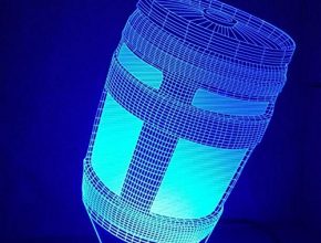 Blue Stones Fortnite Game Chug Jug 3D Lamp Light RGBW Changeable Mood Lamp 7 Colors Light Base Cool Night Light for Birthday