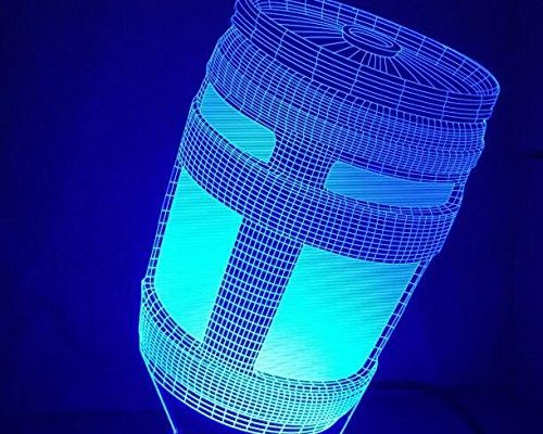 Blue Stones Fortnite Game Chug Jug 3D Lamp Light RGBW Changeable Mood Lamp 7 Colors Light Base Cool Night Light for Birthday