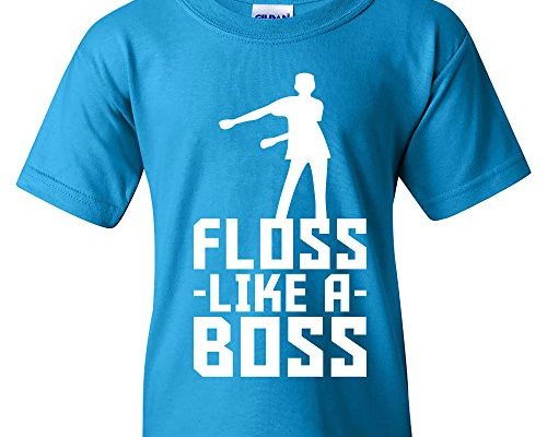 Floss Like A Boss - Back Pack Kid Flossin Dance Funny Emote Youth T Shirt - Medium - Sapphire