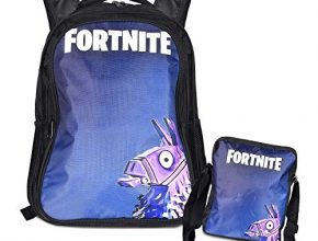 Fortnite Backpack for Boys and Girls | School bag for Kids with Lunch bag Llama Design Spacious and Durable
