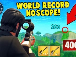 WORLD RECORD NOSCOPE 400M! (Fortnite FAILS & WINS #4)