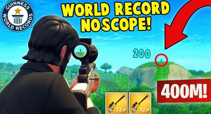 WORLD RECORD NOSCOPE 400M! (Fortnite FAILS & WINS #4)