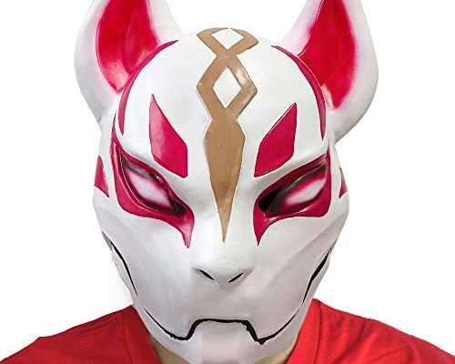 Halloween Fox Drift Mask Cosplay Costume Latex Adult Youth Fortnite Full Head Helmet
