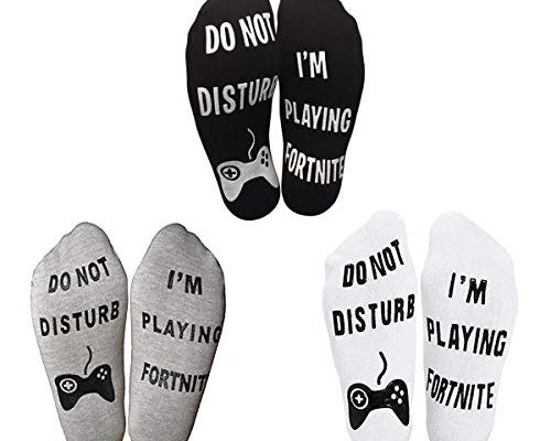 JOLOS 'Do Not Disturb' I'm Playing Fortnite' Funny Ankle Socks for Men Kids Boys- Great Gamer Gift For Fornite Lovers