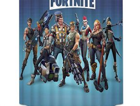 LIGHTINHOME Fortnite Shower Curtain Soldier Superhero Video Game Ombre Blue Team Decor Fabric Set Polyester Waterproof 72x72 Inch 12-Pack Plastic Hooks