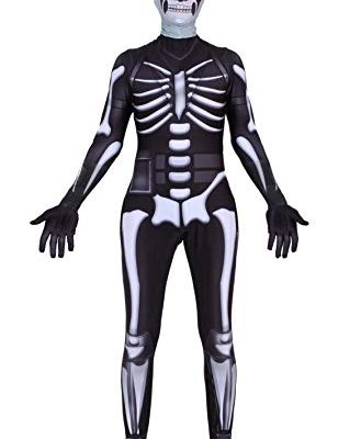 Riekinc Halloween Spandex Zentai Cosplay Costume Skull Trooper Costume Adult/Kids