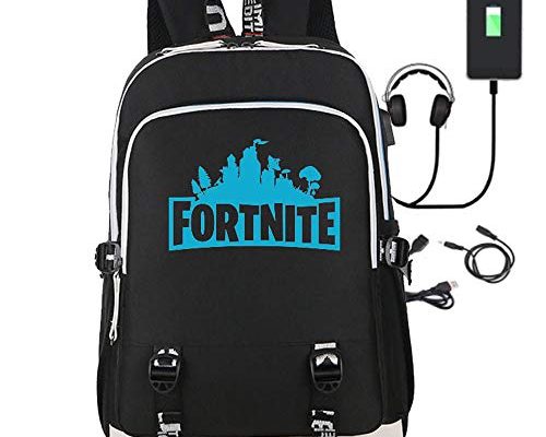 Win-Y Fortnite Backpacks with USB Charging Port School Bag Notebook knapsack Laptop Backpack for Men Boys (Blue)