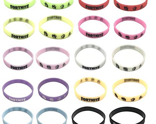20 Pack FORTNITE Bracelets,Birthday Party Supplies Favors for FORTNITE Gamers,GLOW IN THE DARK,10 Colors
