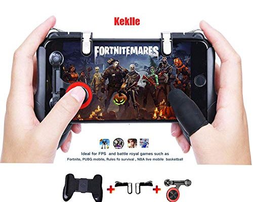 Mobile Game Controller[Upgrade Version]，Xinyun Sensitive Shoot and Aim Keys L1R1 and Gamepad for PUBG/Knives Out/Rules of Survival, Mobile Gaming Joysticks for Android IOS(1Pa...