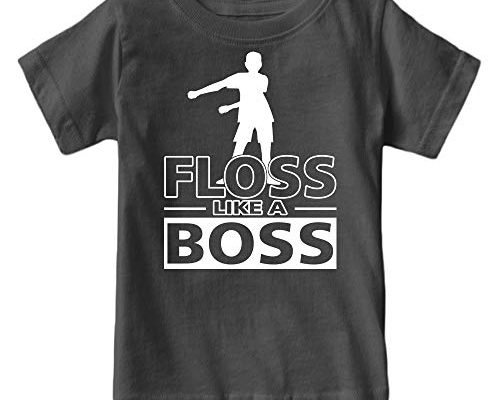 Kids Floss Like a Boss Flossin Dance Youth T Shirt (Charcoal, Youth M)