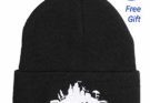 Game Theme Beanie Hat Men Women - Unisex Cuffed Knit Hat Cap Black Red White Navy Blue Gift Boys Girls (Black)