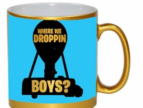 Where We Droppin Boys? 11 ounce Gold Ceramic Coffee Mug Tea Cup by EandM
