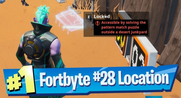 Fortnite Fortbyte #28 Location - Accessible by solving Pattern Match Puzzle outside Desert Junkyard