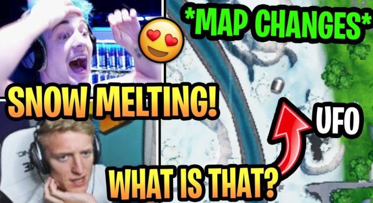 Streamers React to *SNOW MELTING* and NEW *UFO CRASH LANDING* in Fortnite Season 10 (MAP CHANGES)