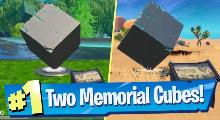 Visit Cube Memorials in the Desert and by a Lake Locations - Fortnite (Worlds Collide Challenge)